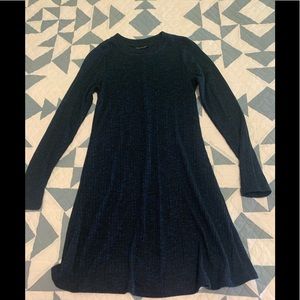 Topshop long sleeve dark blue dress